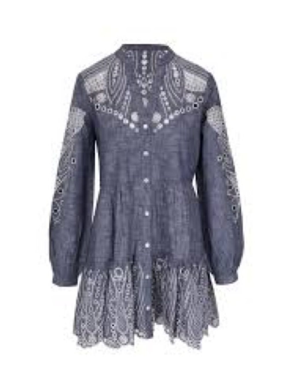 Ariana Cotton Chambray Tiered Minidress EUC by Veronica Beard - Picture 5 of 15